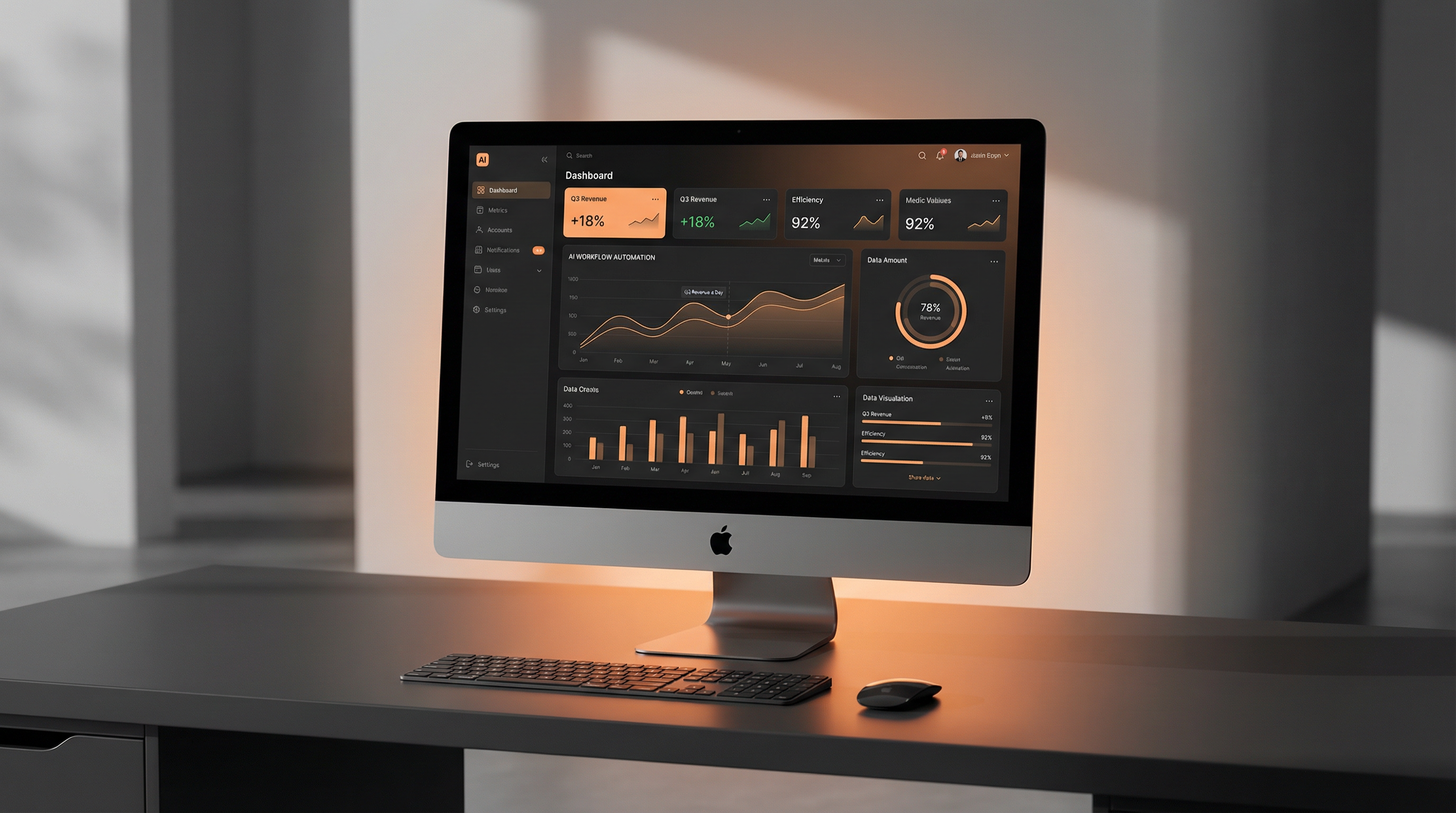 AI-powered business dashboard and intelligence systems