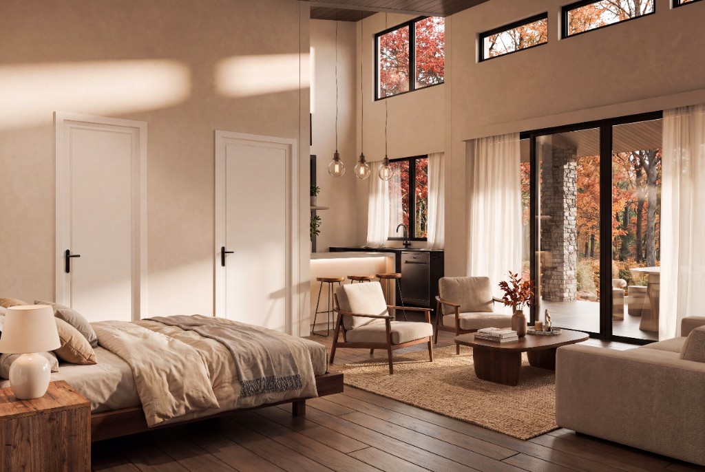 Cimarron interior open bedroom rendering