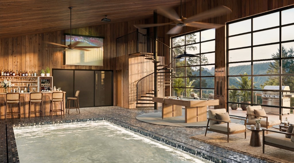 Cimarron interior pool and game room rendering