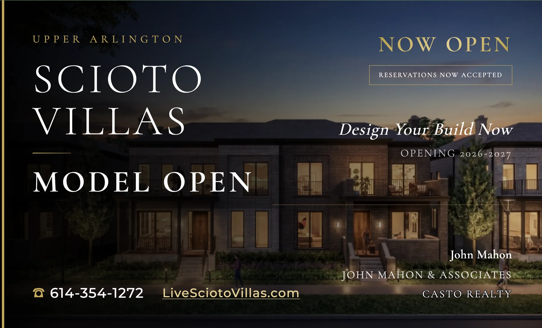 Presale campaign billboard for Scioto Villas · Upper Arlington