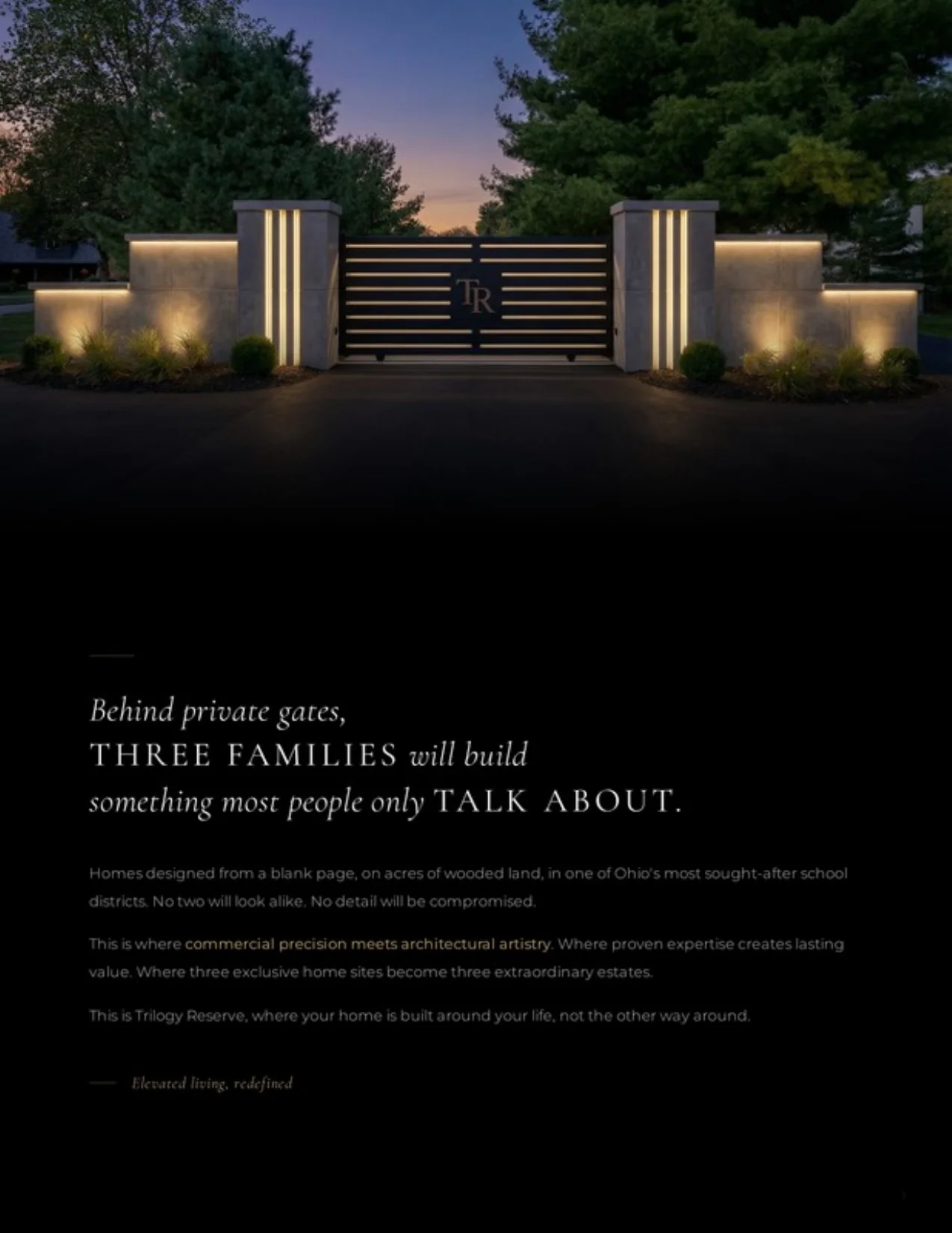 Brochure interior for Trilogy Reserve